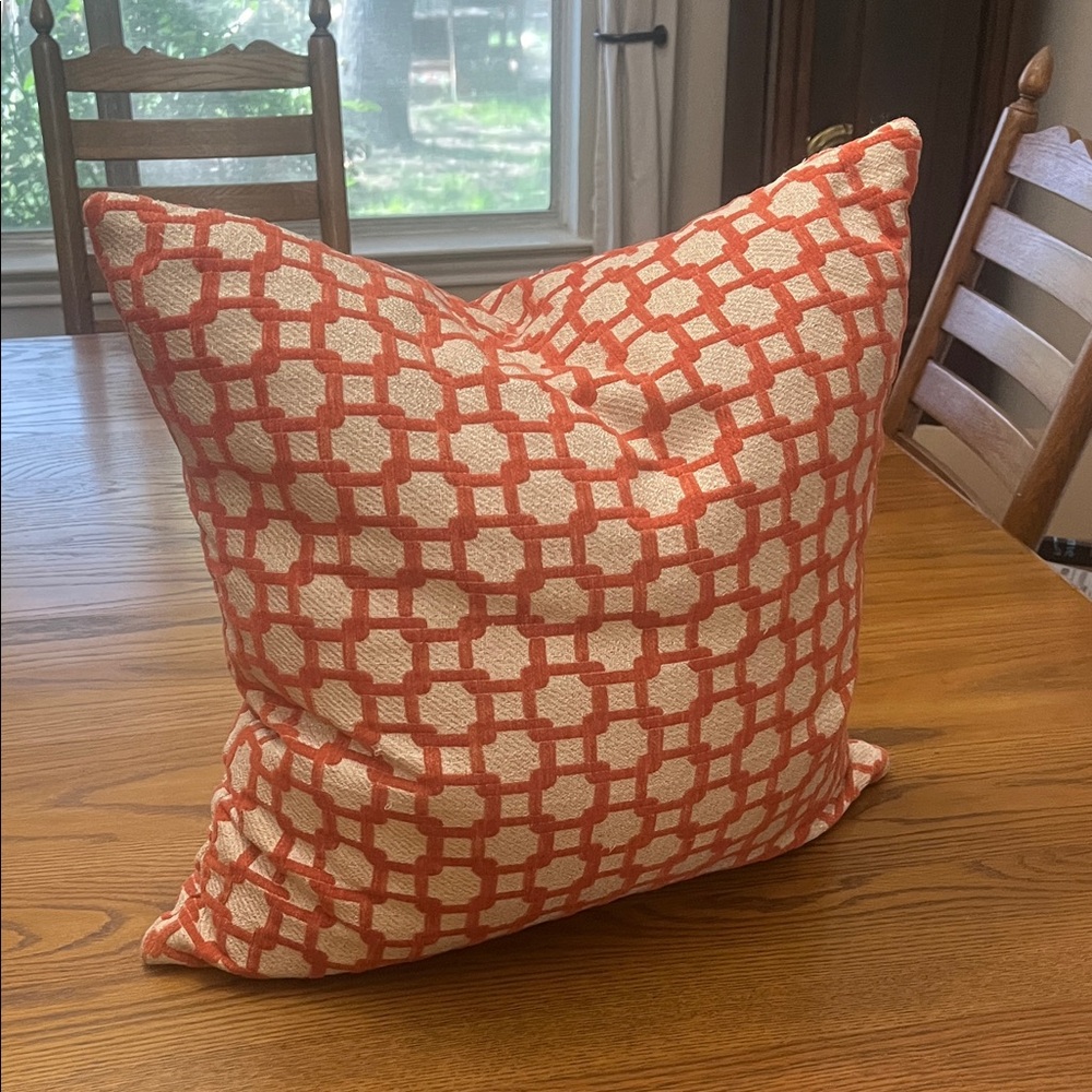Vintage Down Decorative Orange Geometric Throw Pillow